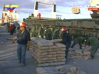 Venezuela recibe de Cuba donaciÃ³n de 4 mil 545 toneladas de cemento
