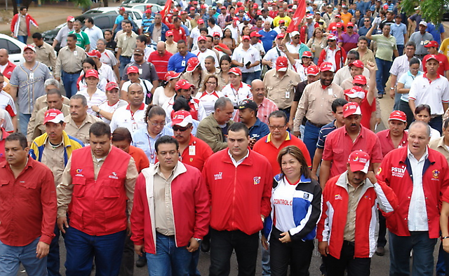 Trabajadores de Guayana, acompañados de dirigentes del PSUV, realizaron una marcha en defensa del Control Obrero