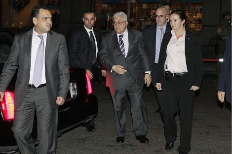 Abu Mazen a su arribo a Nueva York