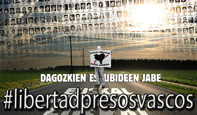 Imagen difundida en el tuitazo internacional por la libertad de los presos políticos vascos