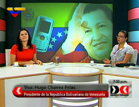Chávez durante el contacto telefónico con Dando y Dando, a su llegada a Caracas