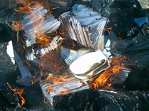 Los cuadernos fueron quemados