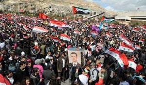 Multitudinaria manifestación en Siria.
