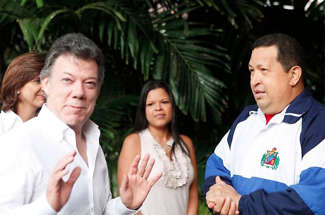 Presidente de Colombia Juan Manuel Santos acudió a su encuentro con Chávez en la Habana