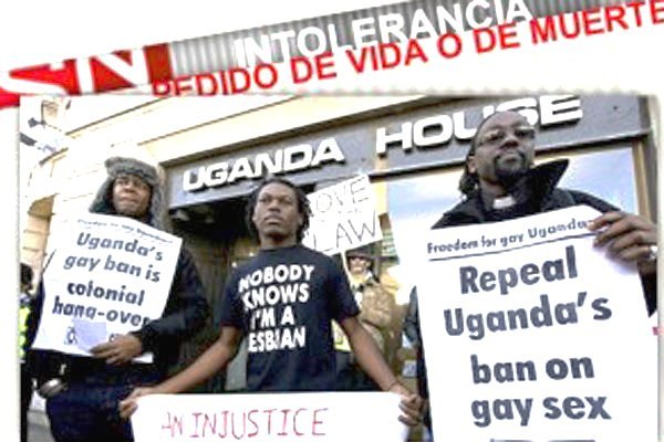 Manifestantes por los derechos de los sexo diversos de Uganda