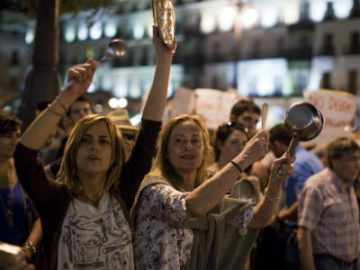 En Madrid protestaron contra el rescate