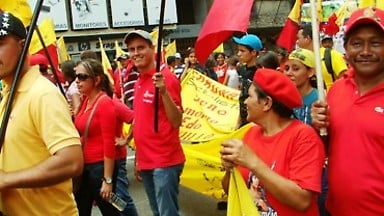Campesinos recorren calles de Caracas