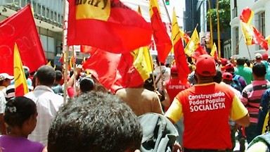 Recorrido de la marcha de La Corriente Revolucionaria Bolívar y Zamora