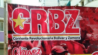 Pancarta de la Corriente Revolucionaria Bolívar y Zamora