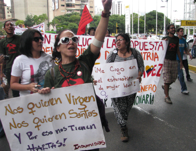 Colectivo Insumisas en la marcha del Orgullo GLBTI en Caracas
