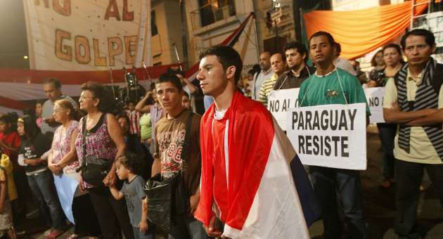 Manifestaciones en Paraguay contra golpe de Estado a Fernando Lugo