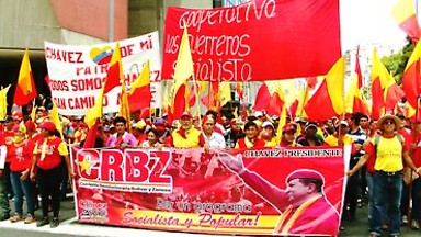 Marcha Campesina en apoyo al Presidente Chávez