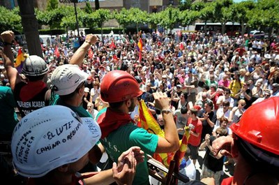 Movimientos sociales, sindicatos y el 15M muestran su solidaridad con los trabajadores del carbón en Madrid