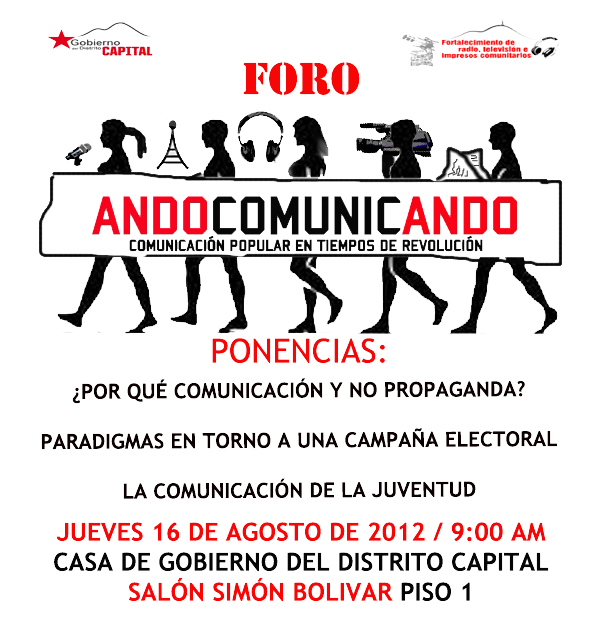 Afiche del foro "Comunicación Popular"