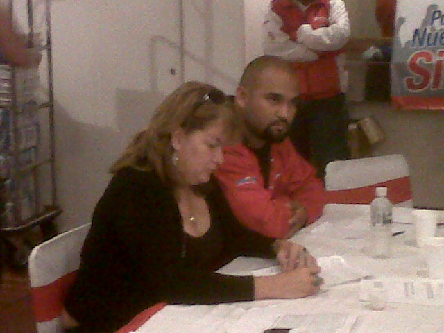 Vilma Vivas, dirigente de UNETE Táchira y José Luís Rodríguez, directivo de SUTISS (SIDOR)