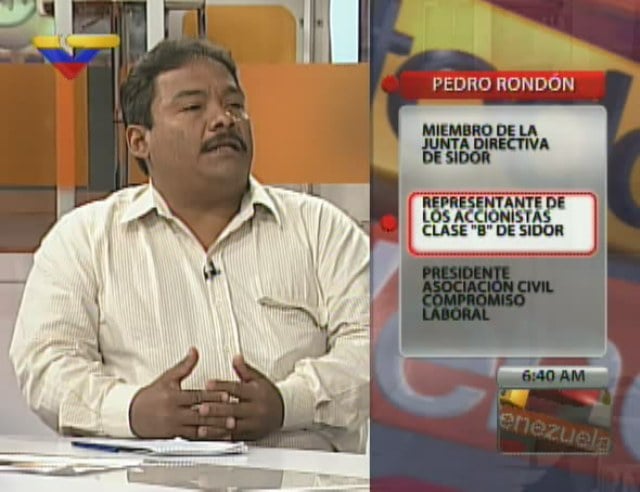 Pedro Rondón, representante de los accionistas clase B de la Siderúrgica del Orinoco (Sidor)