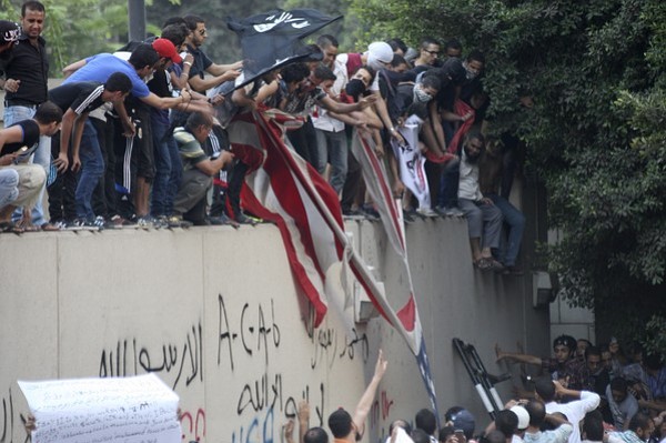 Alrededores de la embajada de EEUU en El Cairo
