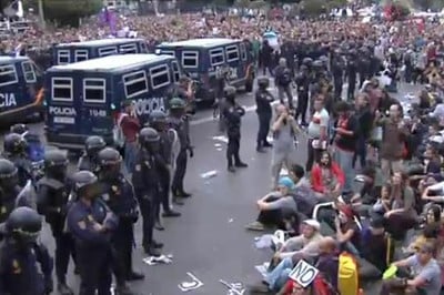Marcha de los Indignados es reprimida en España