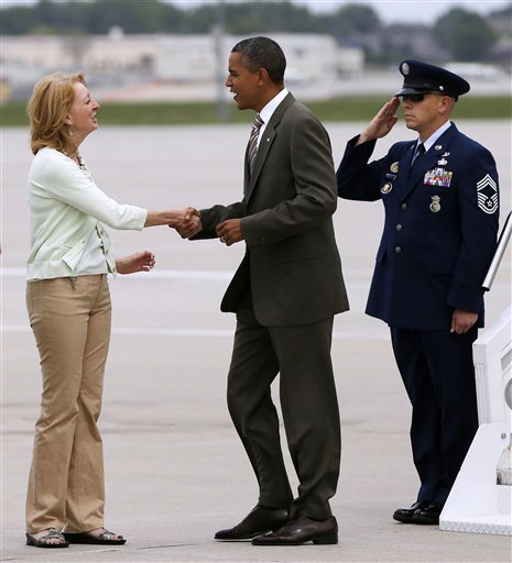 Obama a su llegada al Aeropuerto de Des Moines, Iowa