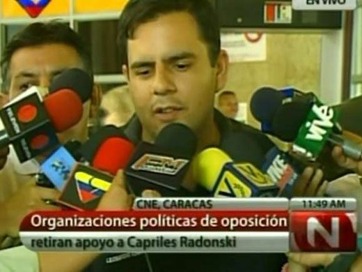 El secretario del partido Vota Piedra, Leonardo Chirinos