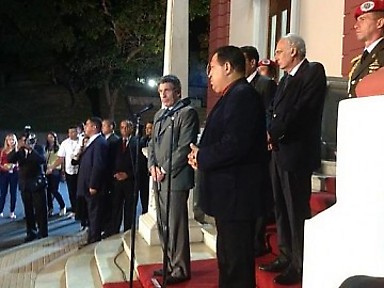 Presidente Chávez recibe a la delegación de Unasur