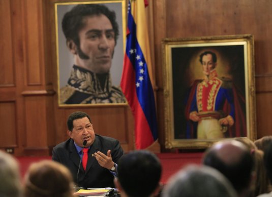 Presidente Chávez en el Salón Ayacucho