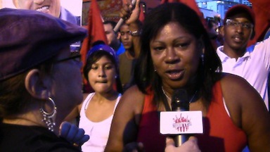 Activistas con Chávez