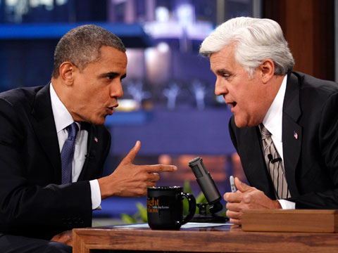 Obama con Jay Leno en el programa "Tonight Show"