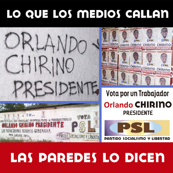 Bajo el lema "Los trabajadores debemos gobernar," la campaña de Orlando Chirino buscó presentar una alternativa a Chávez y a la MUD.