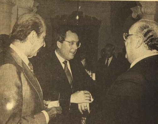 Otto Reich junto a Lusinchi y Carlos Andres