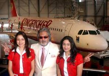 Vijay Mallya en los buenos tiempos con su empresa Kingfisher Airlines