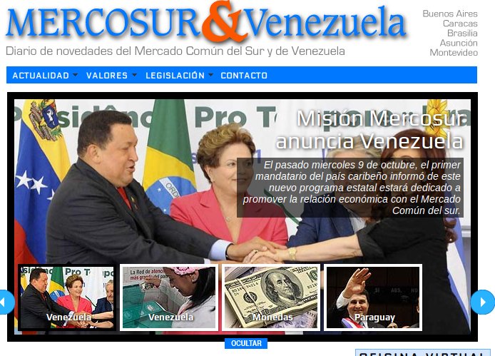 Mercosur y Venezuela, en una revista digital