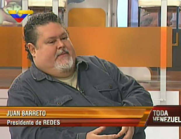 El dirigente del partido Redes, Juan Barreto