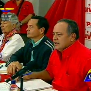 El Vicepresidente del PSUV Diosdado Cabello junto al candidato Vielma Mora
