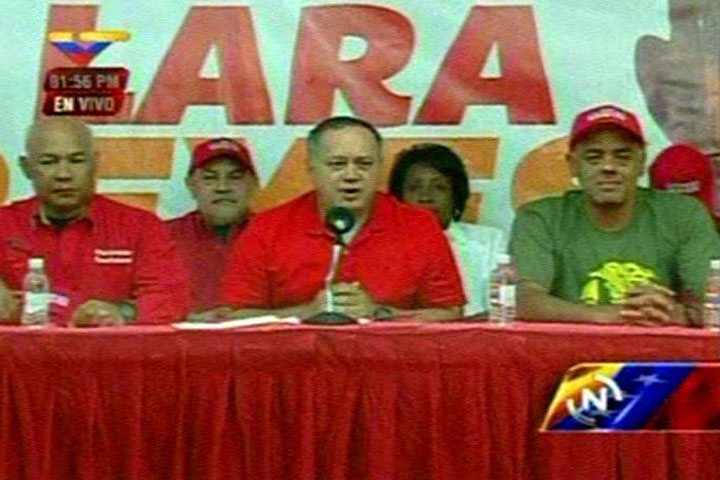 Diosdado Cabello en Lara junto al candidato Luis Reyes Reyes