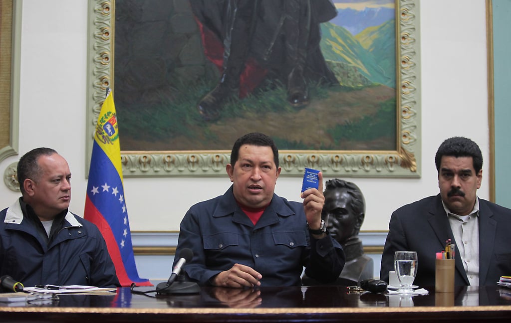 Chávez con el Presidente de la Asamblea Nacional, Diosdado Cabello y con el Vicepresidente de la República, Nicolás Maduro, eran otros tiempos