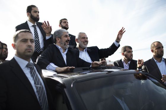 El líder de Hamás en el exilio, Jaled Meshal, llega a Gaza