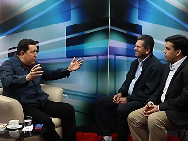 Chávez durante la entrevista