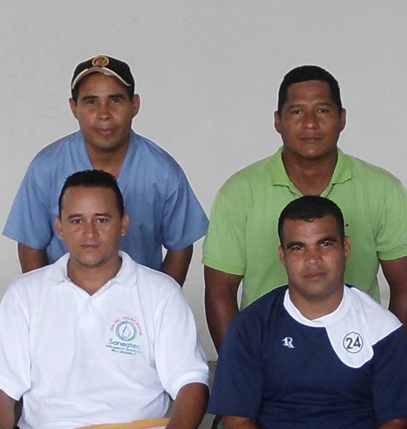 Yovanny Sanabria y Fernando Castellano junto a otros directivos de su organizacion sindical