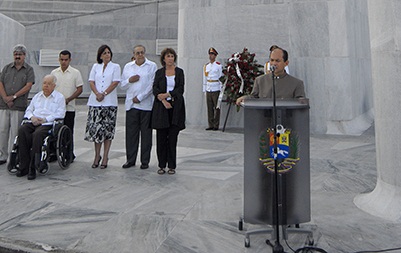 Edgardo Antonio Ramírez, embajador de la República Bolivariana de Venezuela en Cuba, durante el acto en el Memorial José Martí de La Habana