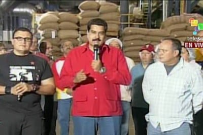 Vicepresidente Maduro acompañado por el Presidente de la AN Diosdado Cabello y el Ministro de Agricultura Juan Carlos Loyo