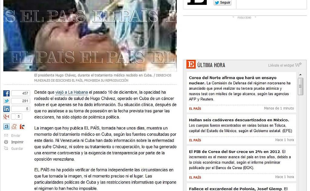 Portal Web de El País. Acá no valen sólo disculpas.