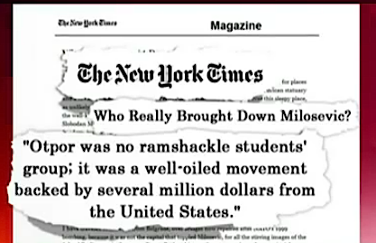 ¿Quién tumbó realmente a Milosevic?

 "Otpor no era un grupo de estudiantes desordenado; era un bien aceitado movimiento respaldado por varios millones de dólares de los EEUU"