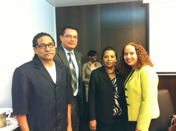 Jesus Chucho Garcia, Embajador de Venezuela en Angola; Dr. Jimmy Morales (UBV), Ministra de ambiente de Angola-Dra. Fatima Jardin y Dra Vanesa Maldonado (UBV)