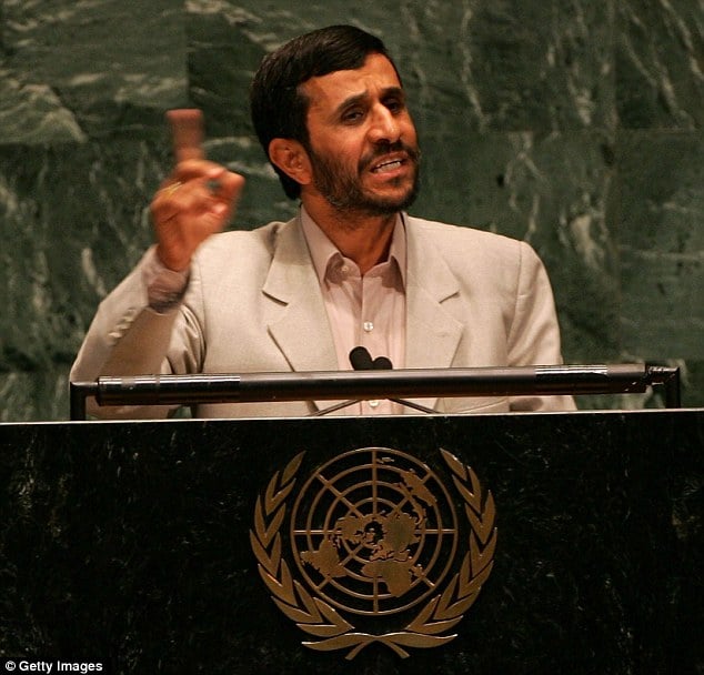 Mahmoud Ahmadinejad en la ONU en Nueva York en 2006