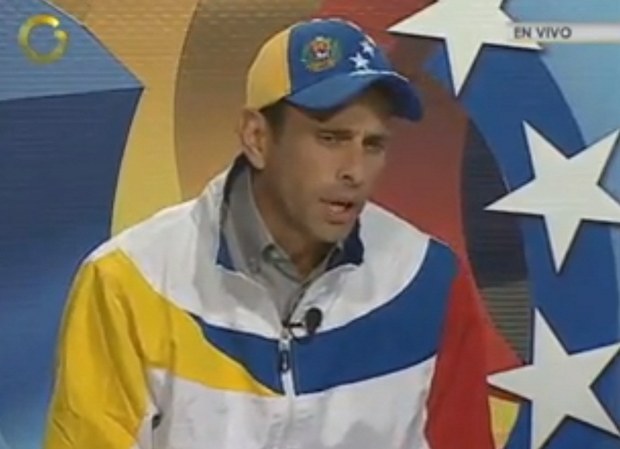 El candidato derechista Capriles Rdonski