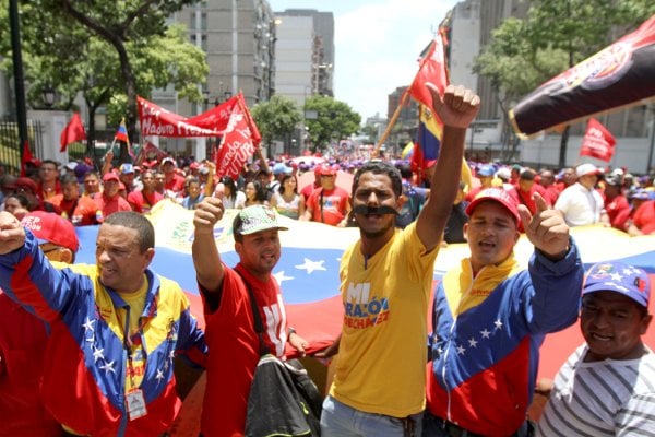 Trabajadores se movilizaron en Caracas en apoyo a Maduro