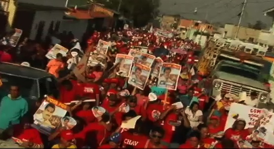 Marcha en la Parroquia Unión de Barquisimeto por el triunfo de Maduro