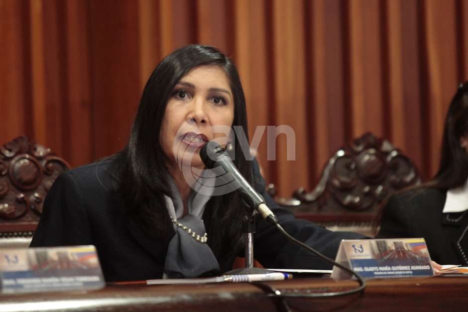 La nueva presidenta del Tribunal Supremo de Justicia (TSJ), magistrada Gladys María Gutiérrez