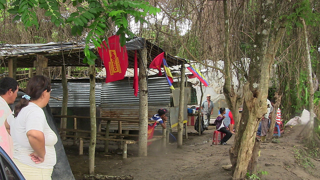 El campamento donde viven las familias campesinas